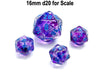 Chessex D20 Dice Nebula Mini-Polyhedral Nocturnal/blue Luminary d20