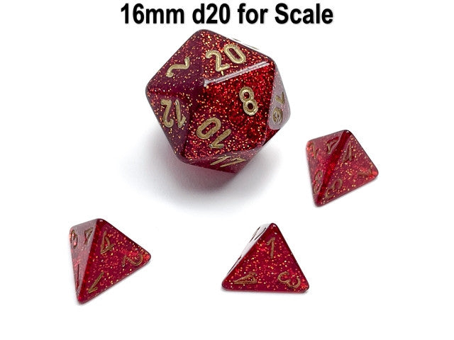 Chessex D4 Dice Glitter Mini-Polyhedral Ruby/gold d4
