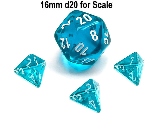 Chessex D4 Dice Translucent Mini-Polyhedral Teal/white d4