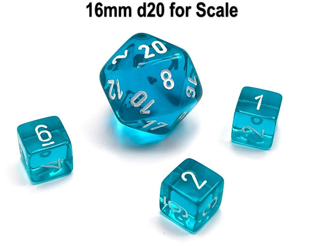 Chessex D6 Dice Translucent Mini-Polyhedral Teal/white d6