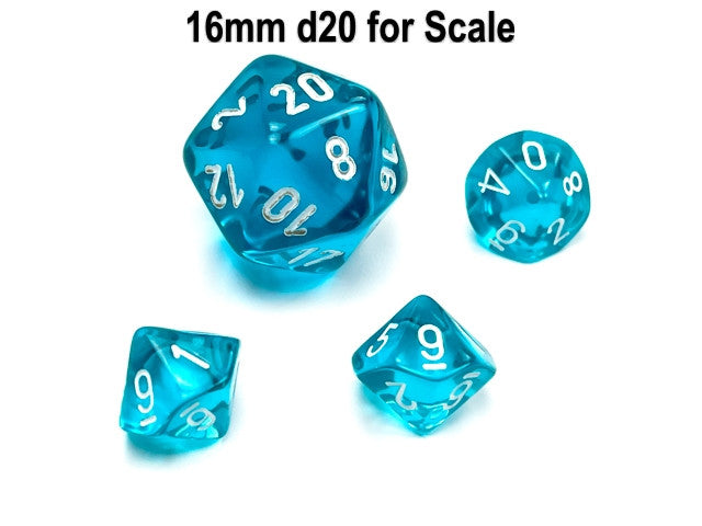 Chessex D10 Dice Translucent Mini-Polyhedral Teal/white d10