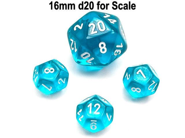 Chessex D12 Dice Translucent Mini-Polyhedral Teal/white d12