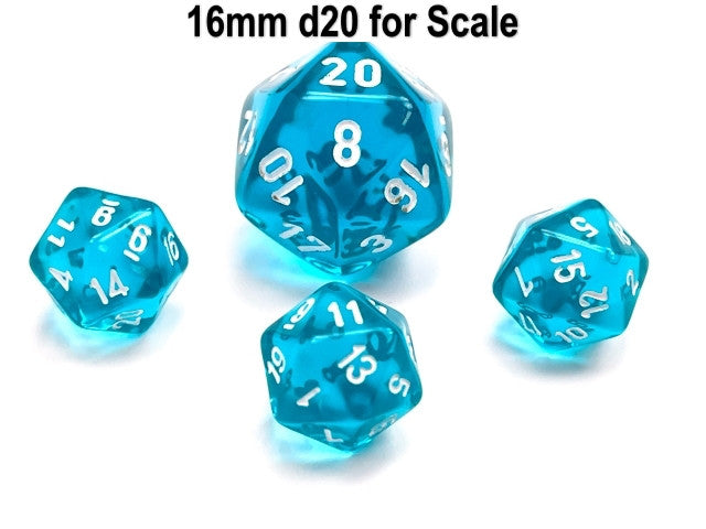 Chessex D20 Dice Translucent Mini-Polyhedral Teal/white d20