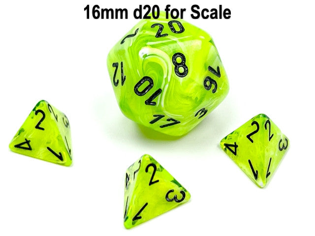 Chessex D4 Dice Vortex Mini-Polyhedral Bright Green/black d4