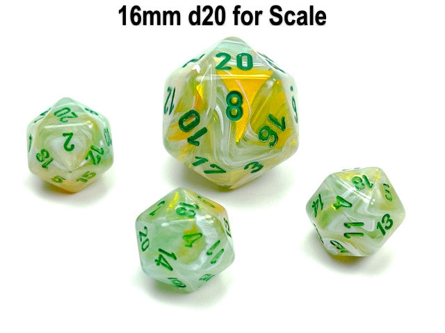 Chessex D20 Dice Marble Mini-Polyhedral Green/dark green d20