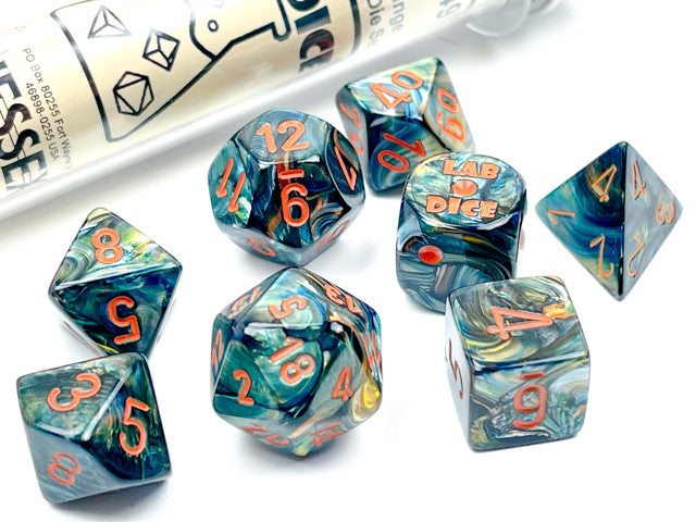 Chessex D7-Die Set Lustrous Polyhedral Alpestris/orange 7-Die Set (with bonus die)