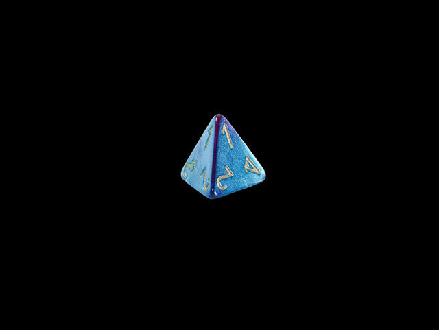 Chessex D4 Dice Gemini Mini-Polyhedral Purple-Teal/gold d4