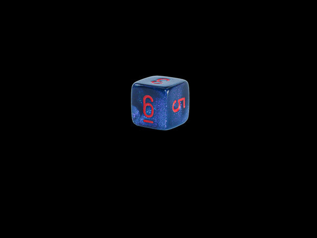 Chessex D6 Dice Gemini Mini-Polyhedral Black-Starlight/red d6