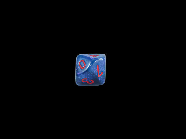Chessex D10 Dice Gemini Mini-Polyhedral Black-Starlight/red d10