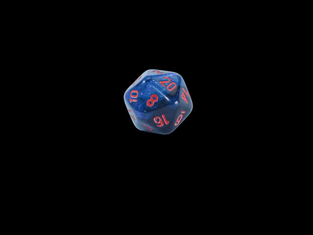 Chessex D20 Dice Gemini Mini-Polyhedral Black-Starlight/red d20