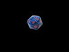 Chessex D20 Dice Gemini Mini-Polyhedral Black-Starlight/red d20