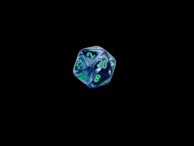 Chessex D20 Dice Gemini Mini-Polyhedral Black-Grey/green d20
