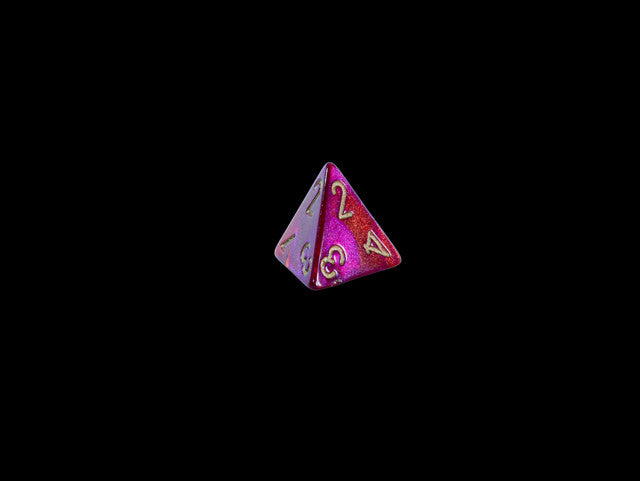Chessex D4 Dice Gemini Mini-Polyhedral Purple-Red/gold d4