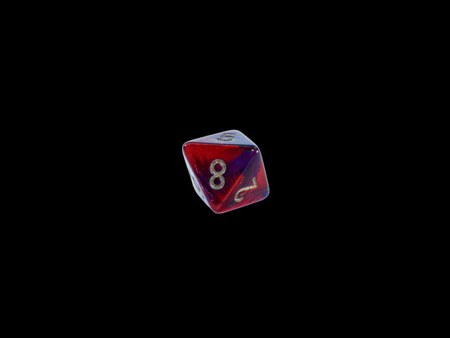 Chessex D8 Dice Gemini Mini-Polyhedral Purple-Red/gold d8