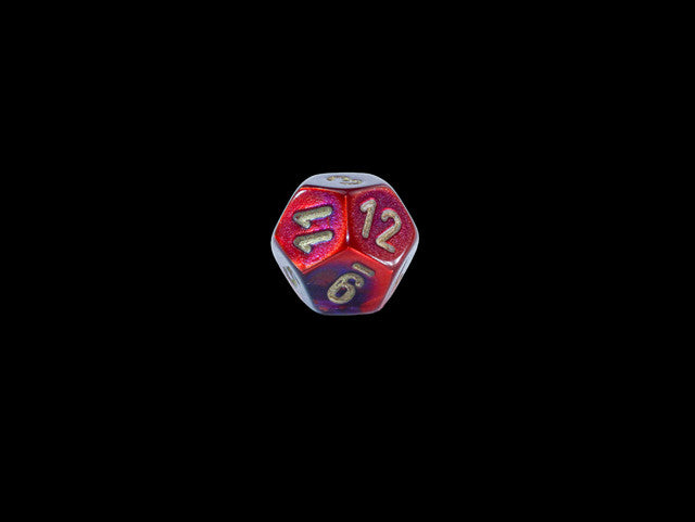 Chessex D12 Dice Gemini Mini-Polyhedral Purple-Red/gold d12