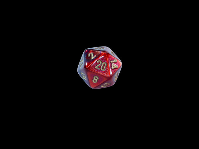 Chessex D20 Dice Gemini Mini-Polyhedral Purple-Red/gold d20