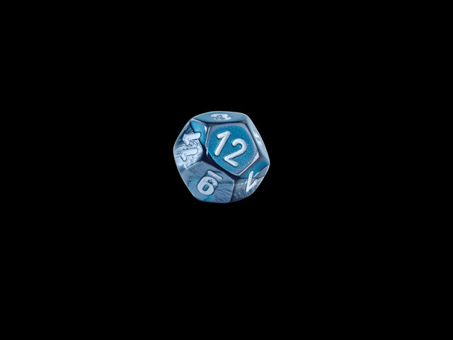Chessex D12 Dice Gemini Mini-Polyhedral Steel-Teal/white d12