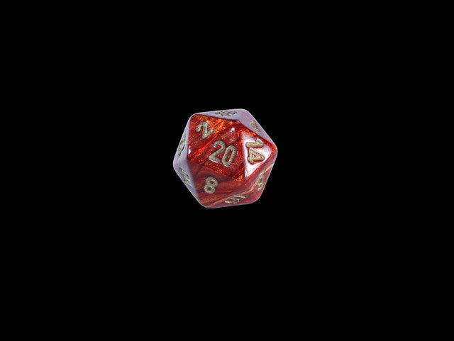 Chessex D20 Dice Scarab Mini-Polyhedral Scarlet/gold d20