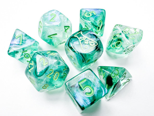 Chessex D7-Die Set Borealis Polyhedral Kelp/light green Luminary 7-Die Set