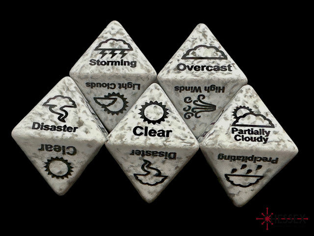 Chessex Specialty Dice Set - Weather d8 (Custom engraved)