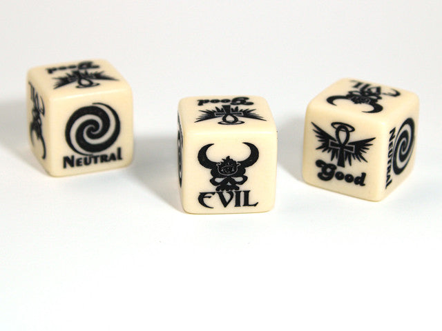 Chessex D6 Dice Alignment Good/ Evil d6 (Custom Engraved)