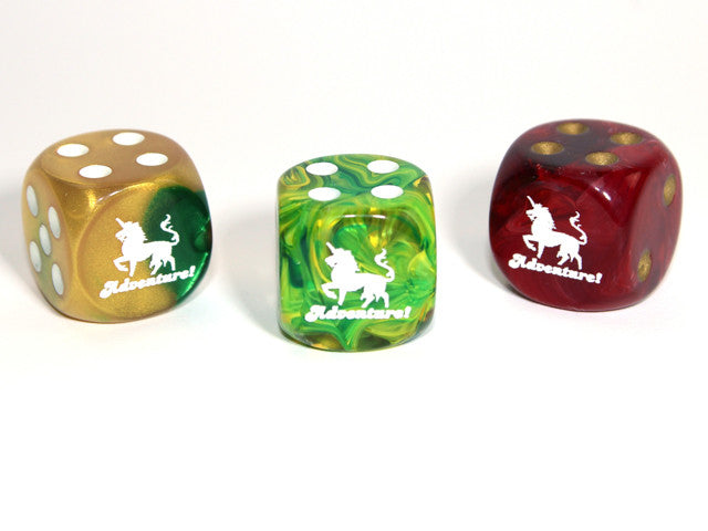 Chessex D6 Dice Adventure (Unicorn) d6 (Custom engraved)