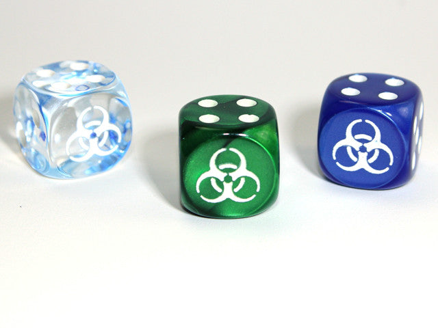 Chessex D6 Dice Biohazard d6 (Custom engraved)