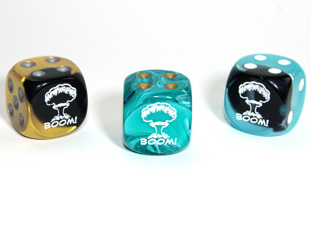 Chessex D6 Dice BOOM! d6 (Custom engraved)