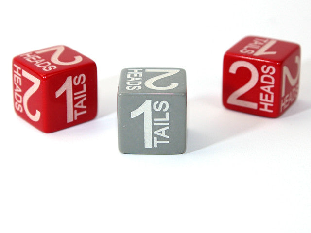 Chessex Specialty Dice Set - d2 Heads/Tails (Custom engraved)