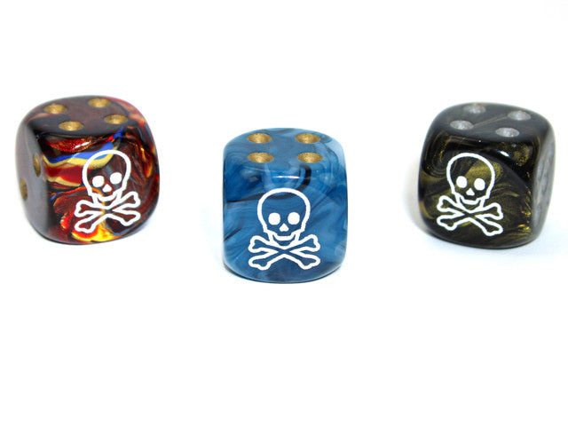 Chessex Specialty Dice Set - Skull & Crossbones (Custom engraved)