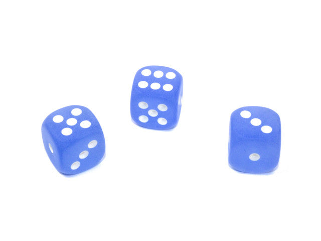 Chessex D6 Dice Frosted 12mm w/pips Blue/white d6