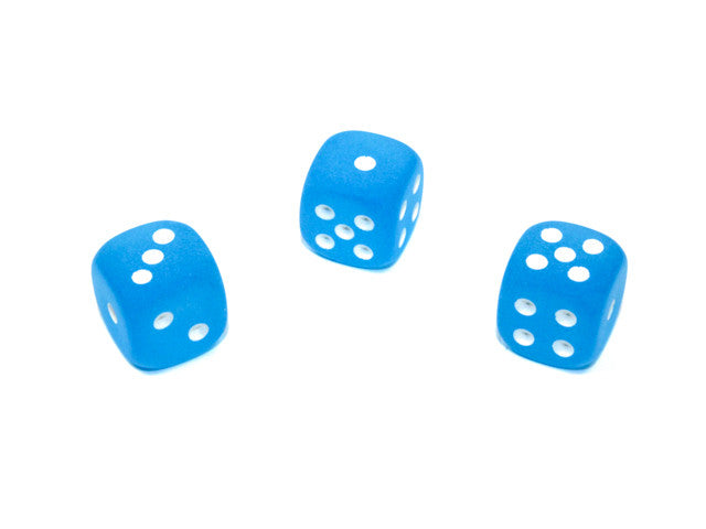 Chessex D6 Dice Frosted 12mm w/pips Caribbean Blue/white d6