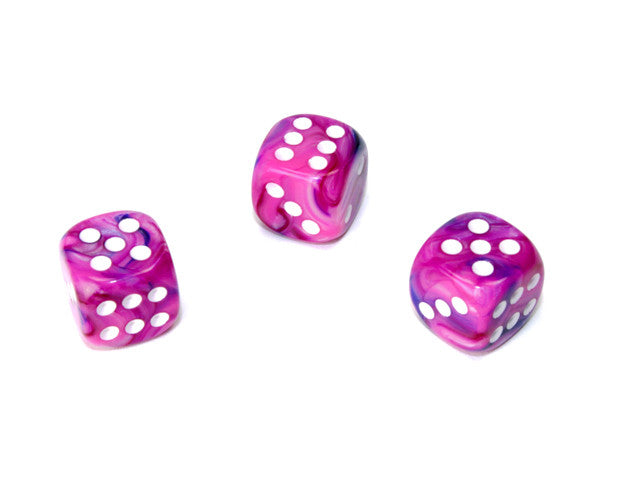 Chessex D6 Dice Festive 12mm w/pips Violet/white d6