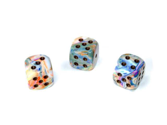 Chessex D6 Dice Festive 12mm w/pips Vibrant/brown d6