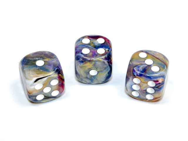 Chessex D6 Dice Festive 16mm w/pips Carousel/white d6