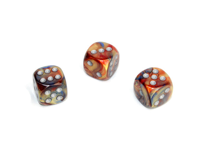 Chessex D6 Dice Lustrous 12mm w/pips Gold/silver d6