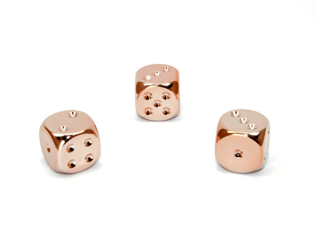 Chessex D6 Dice Copper Plated 16mm w/pips d6