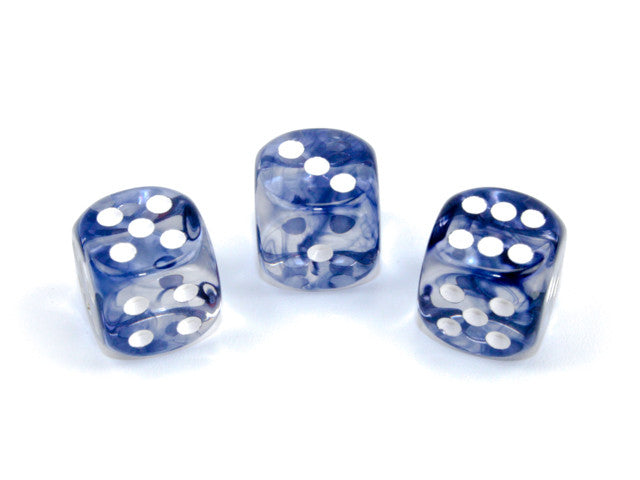 Chessex D6 Dice Nebula 16mm w/pips Black/white d6