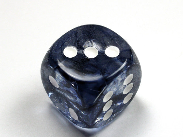 Chessex D6 DiceNebula 30mm w/pips Black/white d6