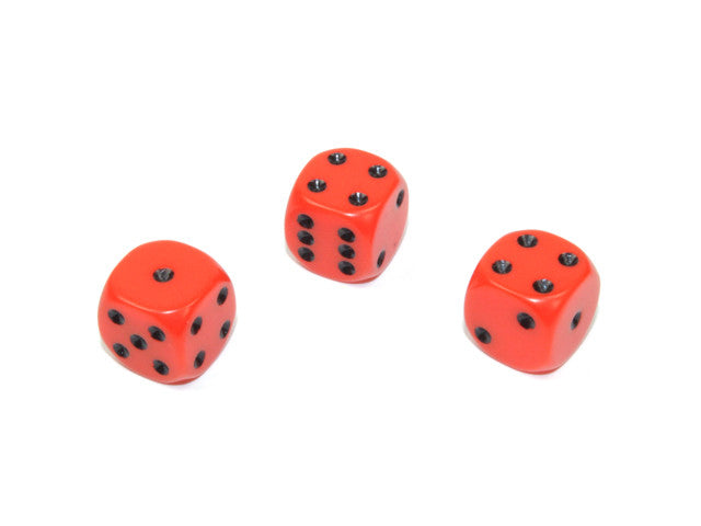 Chessex D6 Dice Opaque 12mm w/pips Orange/black d6
