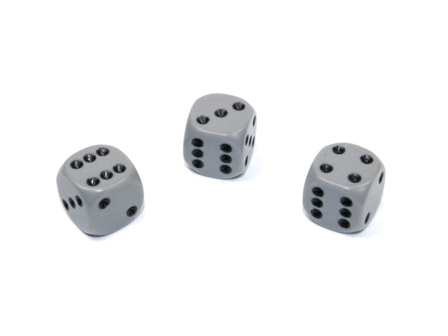 Chessex D6 Dice Opaque 12mm w/pips Dark Grey/black d6