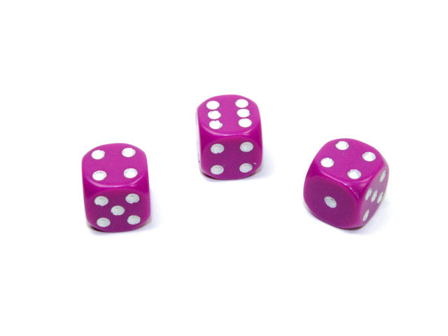 Chessex D6 Dice Opaque 12mm w/pips Light Purple/white d6