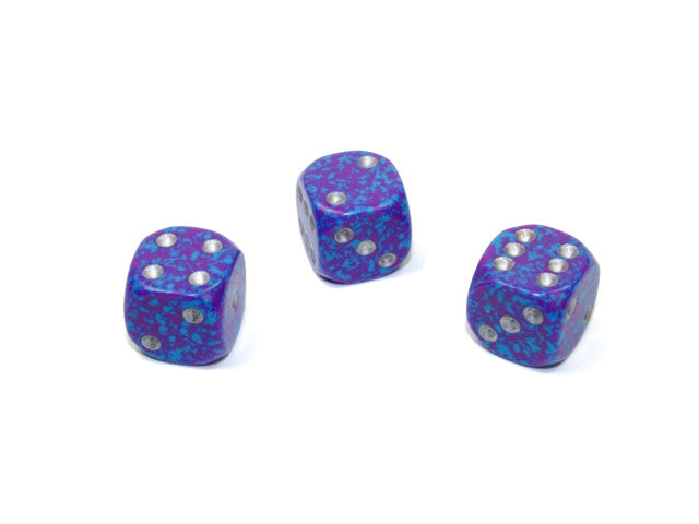 Chessex D6 Dice Speckled 12mm w/pips Silver Tetra d6