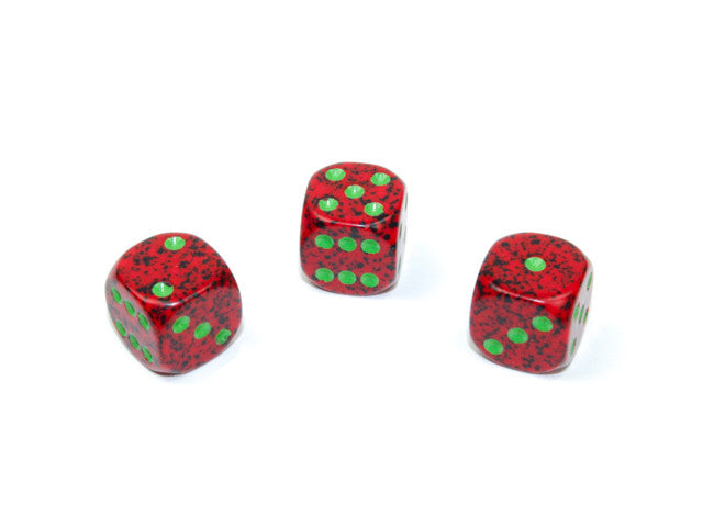Chessex D6 Dice Speckled 12mm w/pips Strawberry d6