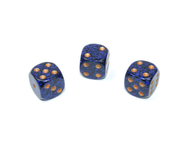 Chessex D6 Dice Speckled 12mm w/pips Golden Cobalt d6
