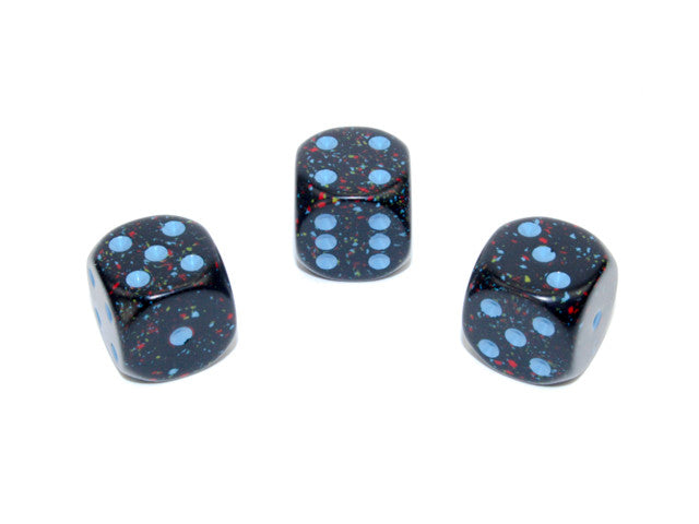 Chessex D6 Dice Speckled 16mm w/pips Blue Stars d6