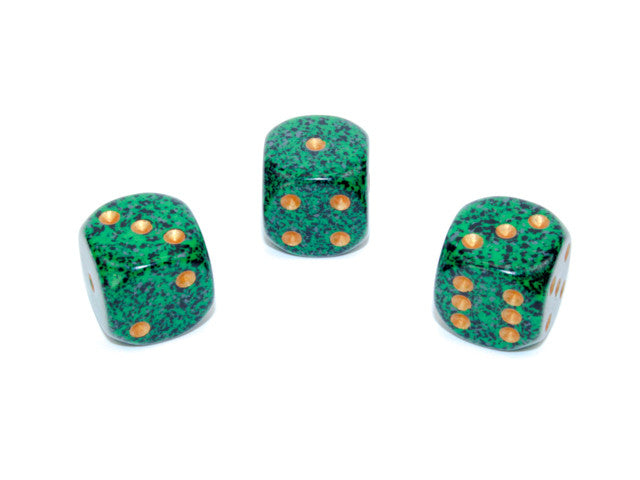 Chessex D6 Dice Speckled 16mm w/pips Golden Recon d6