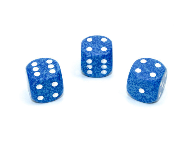 Chessex D6 Dice Speckled 16mm w/pips Water d6