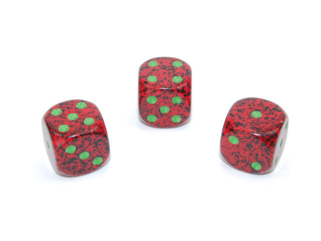 Chessex D6 Dice Speckled 16mm w/pips Strawberry d6