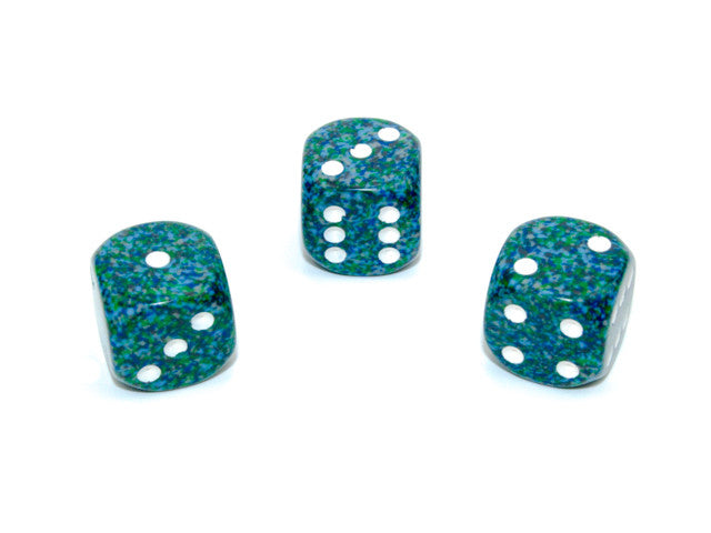 Chessex D6 Dice Speckled 16mm w/pips Sea d6
